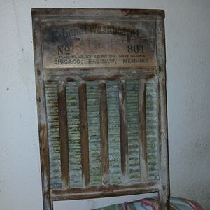 Brass King Top Notch Vintage Wooden Washboard National Washboard #801